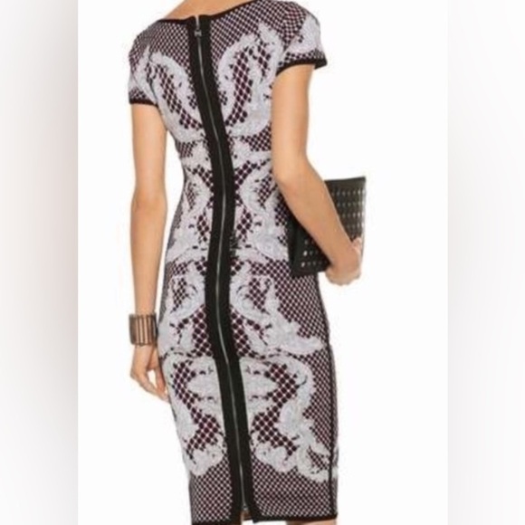 Hervé Léger Emely Jacquard Print Bodycon Dress Medium - Picture 10 of 15